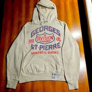COPY - RootsofFight TM MMA Georges St-Pierre Beige Colored Hoodie Size:Medium